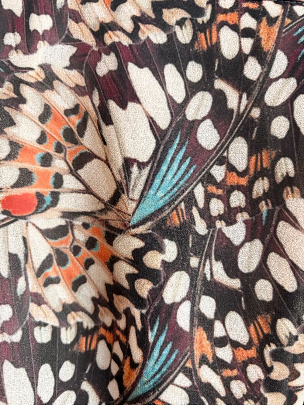 Anthropologie Hutch Butterfly Print Wrap Midi Skirt Boho Whimsical Size 8 - Picture 5 of 9